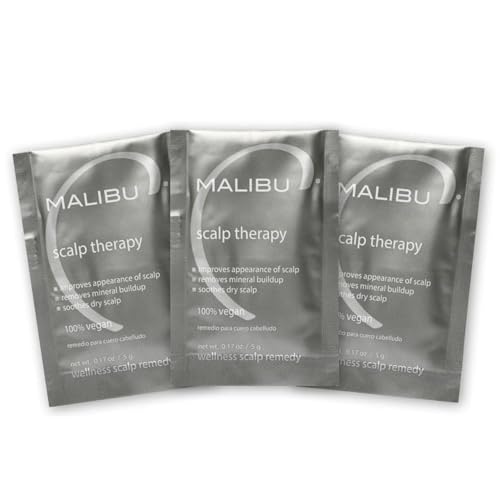 Malibu C Scalp Therapy Wellness Remedy 3 Pack - Dry Scalp Moisturizer with Vitamin C & Zinc