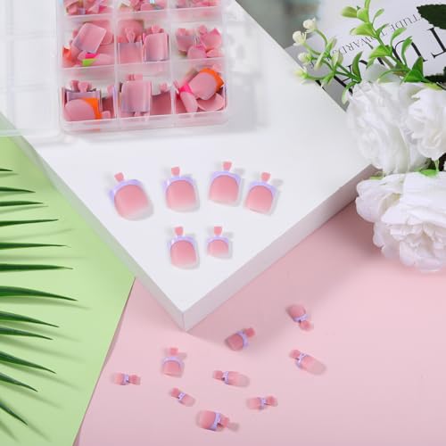 150 Pcs French Tip Toe Nails Press On Kit - 15 Sizes