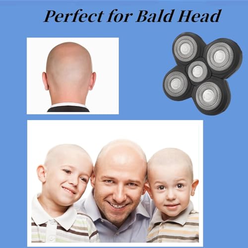 Head Shaver Replacement Blade Compatible with Grooming Bald Head Shaver,5 Blades Shavers Replacemen Heads for Bald Men Freedom Shaving,Electric Razor Blades Heads Compatible with Flex Series Shaving