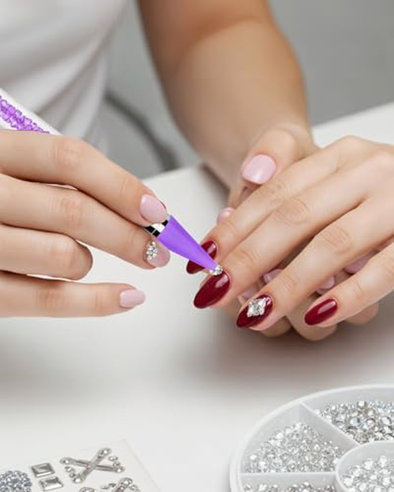 Rhinestone Picker Tool Set with 2 Dual-Ended Pens & Tweezers