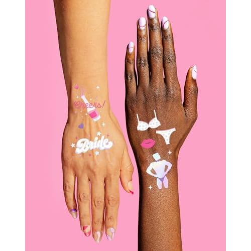 xo, Fetti Bachelorette Party Temporary Tattoos - 56 Iridescent Foil Styles | Male Dancer Stripper Bach Party Decoration, Bridesmaid Favor, Bride to Be Gift