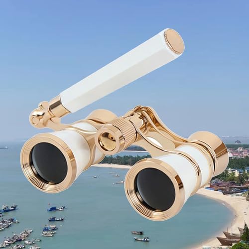 Yourelexit® Opera Glasses Binoculars 3X25 Lorgnette Theater Glasses Optical BK9 Mini Compact Lightweight Built-in Foldable Adjustable Handle Vintage for Adults Kids Women in Musical Concert Cinema