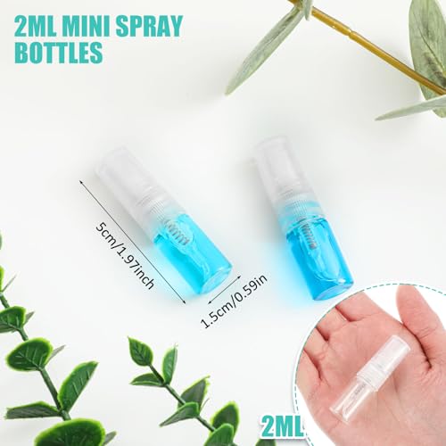Zhehao 400 Pack 2ml Clear Perfume Spray Bottles with Leak-Proof Cap