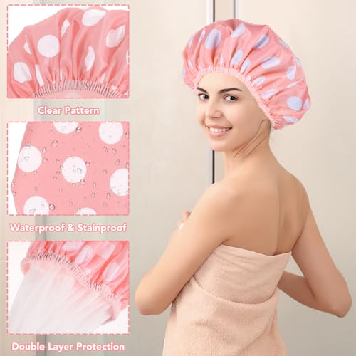 Large Waterproof Shower Caps for Women (2-Pack)