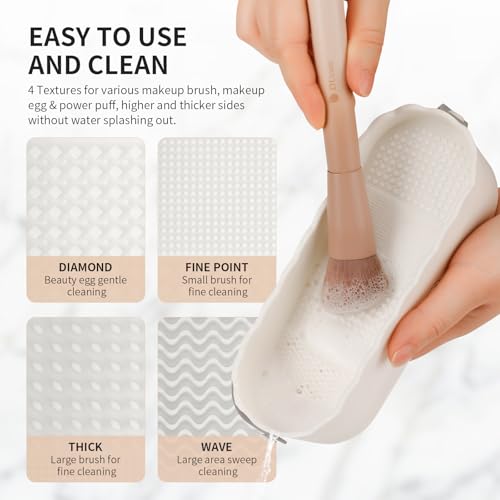 DUcare 4 in 1 Silicone Makeup Brush Cleaner Mat & Bowl