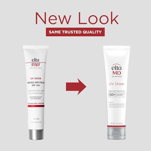 EltaMD UV Sheer SPF 50+ Sunscreen with Zinc Oxide 3 oz - Water & Sweat Resistant