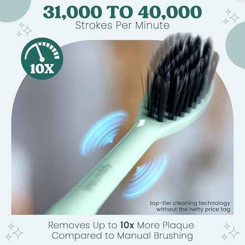 Sonic Electric Toothbrush for Adults ? Battery Powered Tooth Cleaning Brush with Timer, 5 Modes & 3 Intensity Levels ? Long-Lasting 90-Day Battery Life