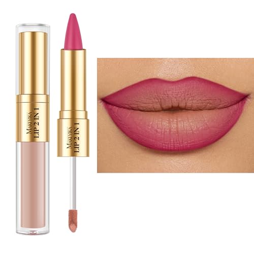 MAKI YIKA Matte Lip Liner & Liquid Lipstick Set - Long Lasting, Waterproof