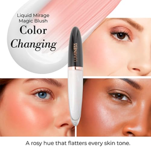 LUMINESS Color-Changing Liquid Blush with Hyaluronic Acid & Vitamin E, Hydrating Cheek Tint for All Skin Tones