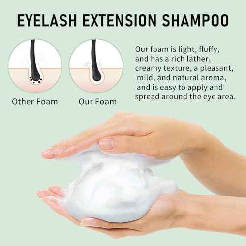 Lash Shampoo Bulk, Eyelash Cleanser for Extensions 600ml - Eyelid Foaming Cleanser for Professional Salon and Home Use