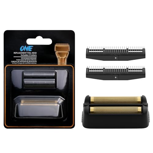 FX79RF2MB Replacement Foil and Cutters for BaBylissPRO FXONE Double Foil Stick Shaver, Hypoallergenic Extra-close Shaver Replacement Head, Matte Black