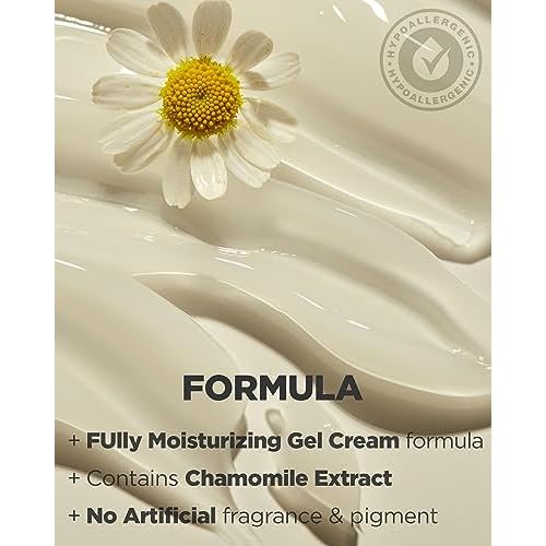 Relief Chamomile Cream - Hydrating Gel Face Moisturizer for Oily Skin - Chamomile Extract and Hyaluronic Acid - Hypoallergenic Vegan Face Cream - Lightweight Gel, 3 fl.oz.