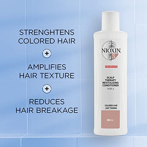 Nioxin System 3 Scalp Therapy Conditioner, Color Treated Hair with Light Thinning, 16.9 oz