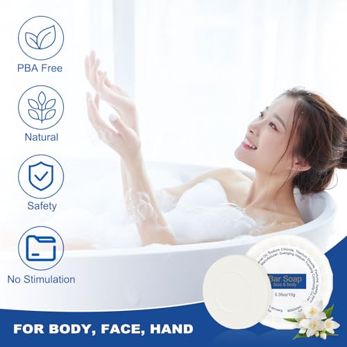 Mini Soap Bars Bulk Individually Wrapped Round Bulk Bar Soap 0.35 oz Travel Soap Small Hotel Soaps Toiletries for Hotel Bathroom Camp RV (100)
