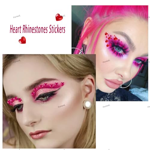 436 Heart Rhinestone Stickers - Self-Adhesive Gems for Crafts