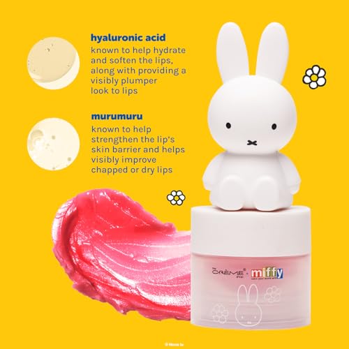 The Cr?me Shop Miffy Tinted Lip Balm with adorable Miffy cap, with Hyaluronic Acid and Murumuru to moisturize, soften and visibly improve chapped or dry lips - Rare Rose