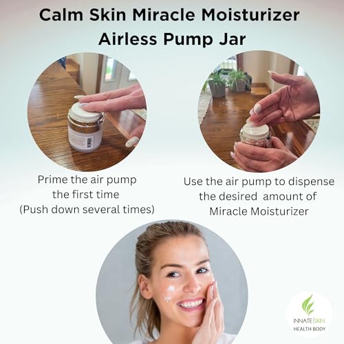 Calm Skin Face Moisturizer | Hyaluronic Acid, Collagen & Red Marine Algae 1.7oz Air Pump