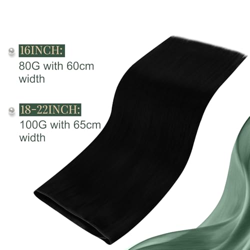 Ugeat 80G Butterfly Weft Hair Extensions - Jet Black, 16 Inch