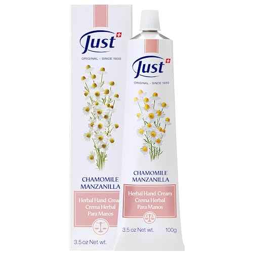 SwissJust Chamomile Hand Cream 100ml, Protecting Cream that Concentrates the Comforting & Relaxing Properties of Chamomile. Strengthens the skin, Provides Elasticity & Restores Anti Aging Hand Cream