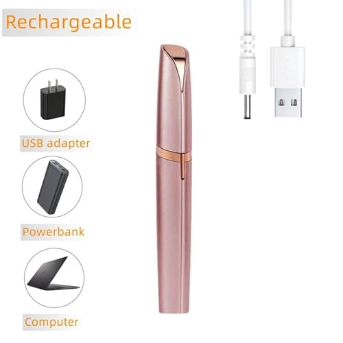Women's Electric Eyebrow Hair Remover, LED Light, Stainless Steel Blade, Rechargeable, Anti-Allergenic, Multi-Functional, Clean Skin, No Pulling