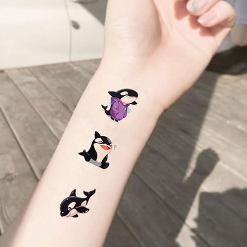 100 PCS Killer Whale Temporary Tattoos for Party Favors