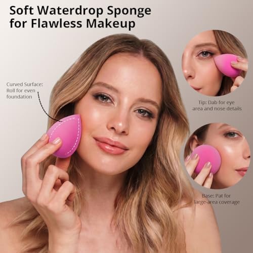 BEAKEY 10-Piece Makeup Brush Set with Blending Sponges