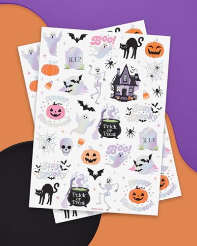 xo, Fetti Halloween Temporary Tattoos - 50 Iridescent Designs