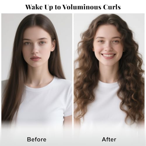Kafteri Heatless Hair Curlers Set - Soft Flexi Rods for Overnight Styling, No Heat Needed, Natural Waves for Women