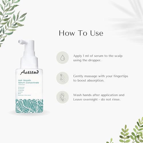 Actitud Advanced Hair Growth Serum for Hair Fall Control & Hair Growth - 3% Redensyl, 4% Anagain, 2% Baicapil, Caffeine, Biotin & Rice Water 30ml