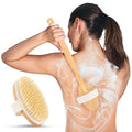 Back Scrubber for Shower - 20" Long Handle Shower Brush - Natural Bristle Back Brush - Ergonomic Handle + Silicone Anti-Slip Grip - Great Gift Idea - Men, Women + Seniors Love This (Regular Bristles)
