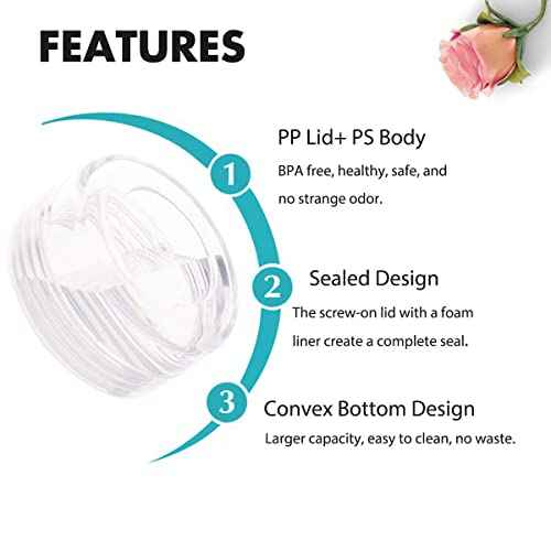 100 Pieces 10 Gram Sample Containers with Lids, 10ML Sample Jars, BPA Free Tiny Cosmetic Containers for Makeup, Lotion, Eye Shadow, Powder, and Lip Balms