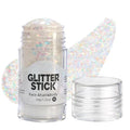 MEICOLY Iridescent White Glitter Stick for Festivals & Parties