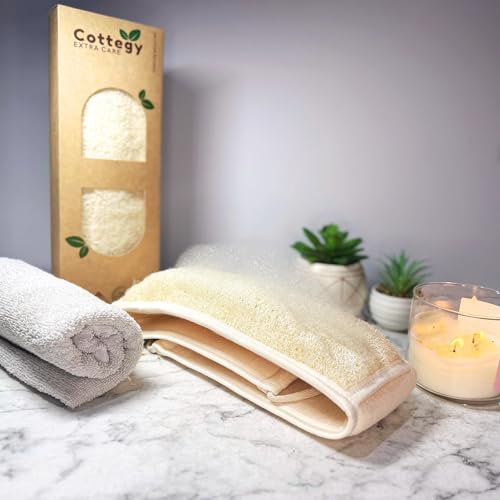 Natural Egyptian Loofah Back Scrubbers for Use in Shower, Exfoliating Natural Loofah Back Scrubber for Shower for Men and Women to Clean Your Back Deeply - 1 Count (1 Pack)