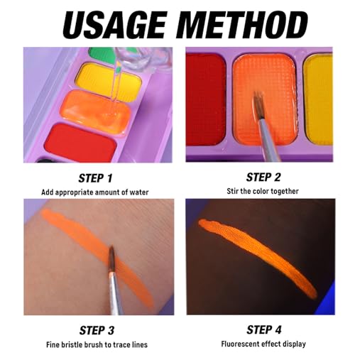 Water Activated Eyeliner Palette - 2 Pack UV Glow
