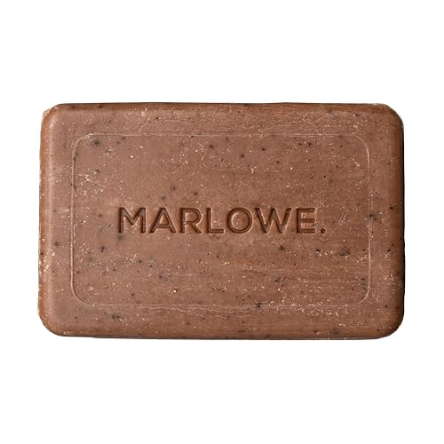 MARLOWE. No. 109 Coffee Bar Soap 7 oz, Body Scrub Soap for Men, Refreshing, Energizing & Exfoliating Soap with Natural Extracts, Caffeine, Coffee Beans & Cocoa Butter, Fresh Brewed Coffee Scent