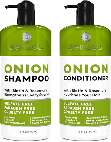Onion Shampoo and Conditioner Set with Biotin for Thinning Hair