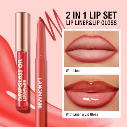6 Matte Lip Liners & Nourishing Lip Oil Set