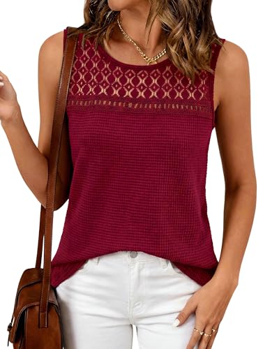 BTFBM Women's Sleeveless Waffle Knit Tank Top