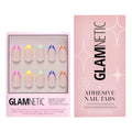 Glamnetic Press-On Nails & Adhesive Nail Tabs - Sprinkles | Glossy Short Almond Rainbow French Tip Nails | 12 Sizes - 24 Nail Kit with Adhesive Tabs