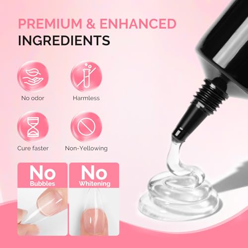 MelodySusie Solid Nail Glue Gel - 2Pcs 20g for Acrylic Nails