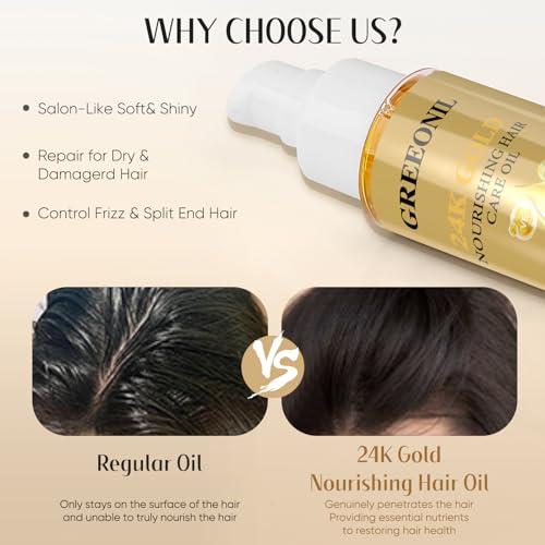 24K Gold Hair Serum with Argan & Coconut Oil - 60ml