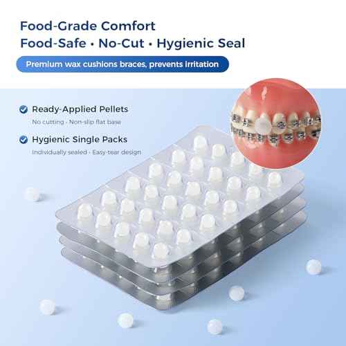 JMU Orthodontic Wax for Braces, 120 Dental Wax Dots, Hygienic Individual Wraps Braces Wax, Unscented
