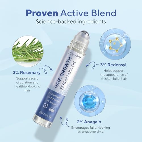 Hair Growth Serum Roll-On with Rosemary & Redensyl - Thicker Fuller Hair Support