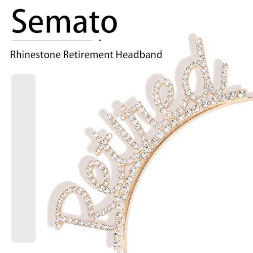 Semato Retirement Gift for Woman White Retirement Sash & Retired Tiara Kit Happy Retirement Party Decorations Best Retirement Gifts