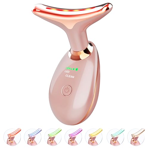 ELISHINE 7-Color LED Face & Neck Massager - Rose Gold