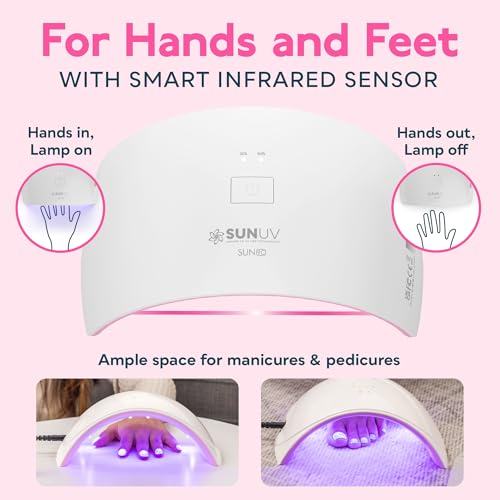 SUNUV SUN9C UV LED Nail Lamp - Fast Curing Gel Polish Dryer in Pink