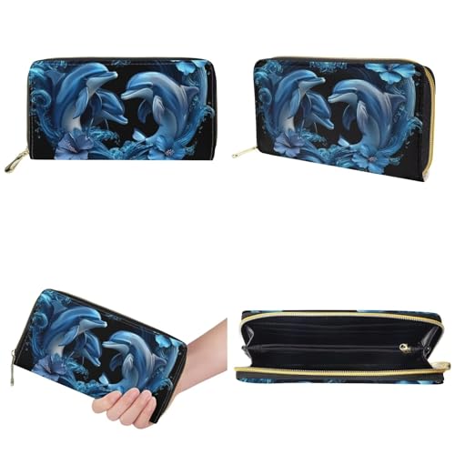 GIFTPUZZ Women Top Handle Bags Handbags with Zipper Leather Wallet Cash Card Phone Holder and Makeup Bag Set 3pcs