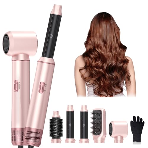 5-in-1 Hot Air Brush Dryer Set with Curlers & Straighteners