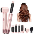 5-in-1 Hot Air Brush Dryer Set with Curlers & Straighteners