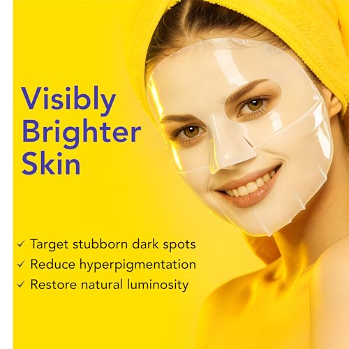 Collagen Face Mask (5 Pack) w/Kojic & Tumeric - Hydrating Sheet Masks for Women - Bio-Collagen Real Deep Mask - Anti Aging Face Mask for Wrinkles